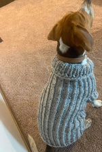 Grey Knitted Dog Sweater (Small)