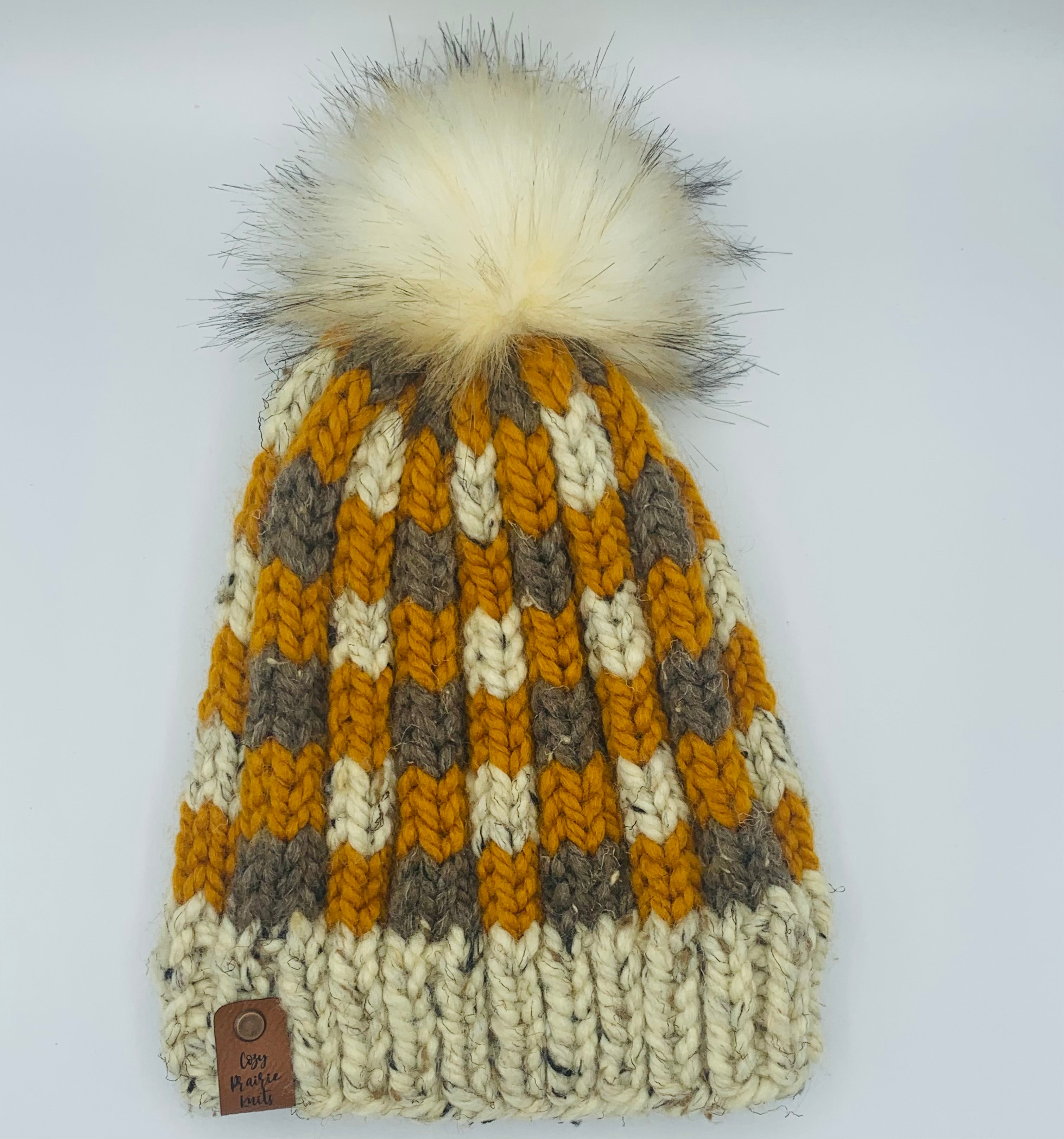 Plaid Knitted Adult Hat