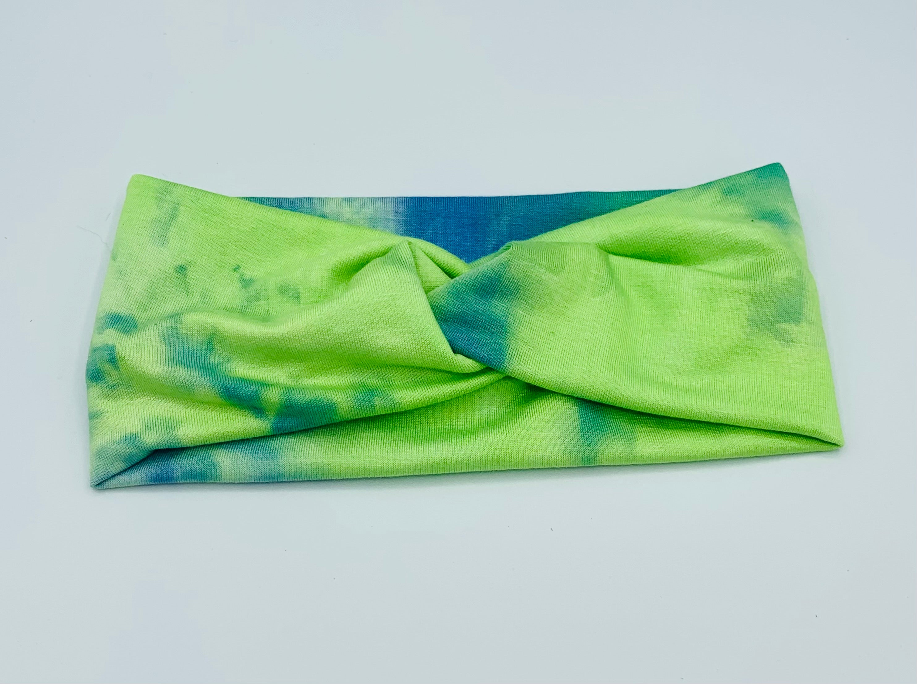 Green and Blue Tie Dye Adult Headband