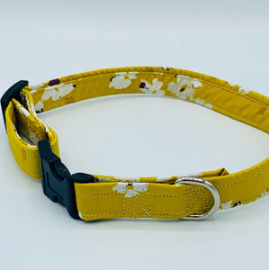 Yellow Floral Medium Dog Collar