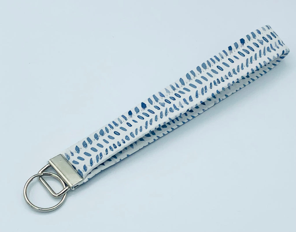 Blue and White key fob