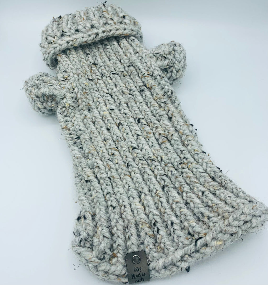 Grey Knitted Dog Sweater (Small)