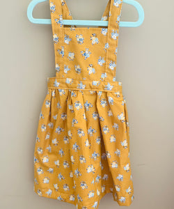Mustard Floral Pinafore Dress (5-6 years)